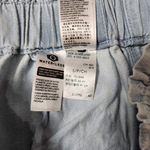 VINTAGE LEVI'S ELASTIC WAIST PULL UP LIGHTWEIGHT BLEACH SPOTS BIG E JEANS SIZE S - Picture 6 of 8